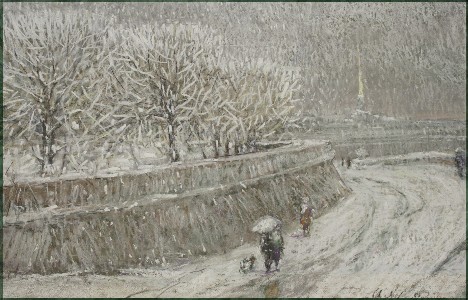 А.Н. Либеров " Иней (В Санкт-Петербурге) " 1993 год. Бумага, пастель