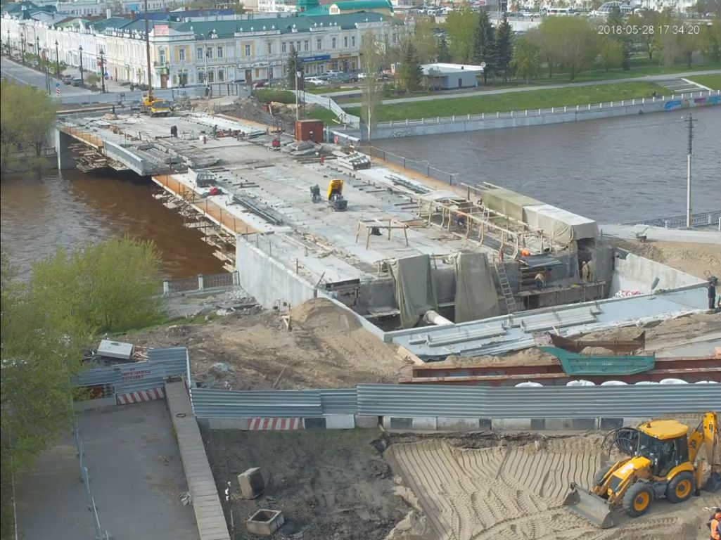 Реконструкция Юбилейного моста в Омске. Май 2018 года