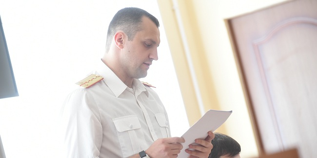 Следователь Алексей Шевчук на процессе по делу Сергея Калинина в Омске